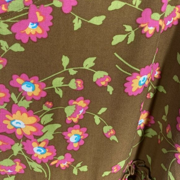 MATILDA JANE On A Whim Floral Cross Back Top Large Brown - Picture 7 of 8